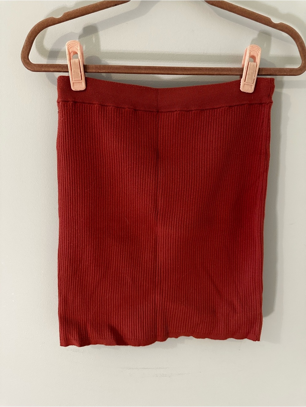 Wilfred Rust Ribbed Mini Skirt - Picture 2 of 4